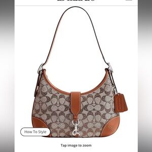 Coach Hamptons Hobo Crystal Signature Jacquard